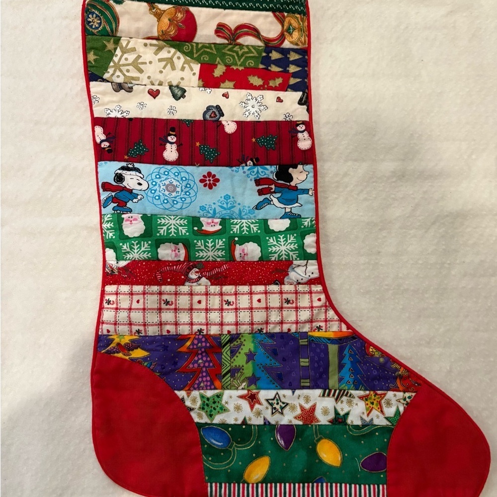 Vintage Festive Patchwork Christmas Stockings - Picture 2 of 4